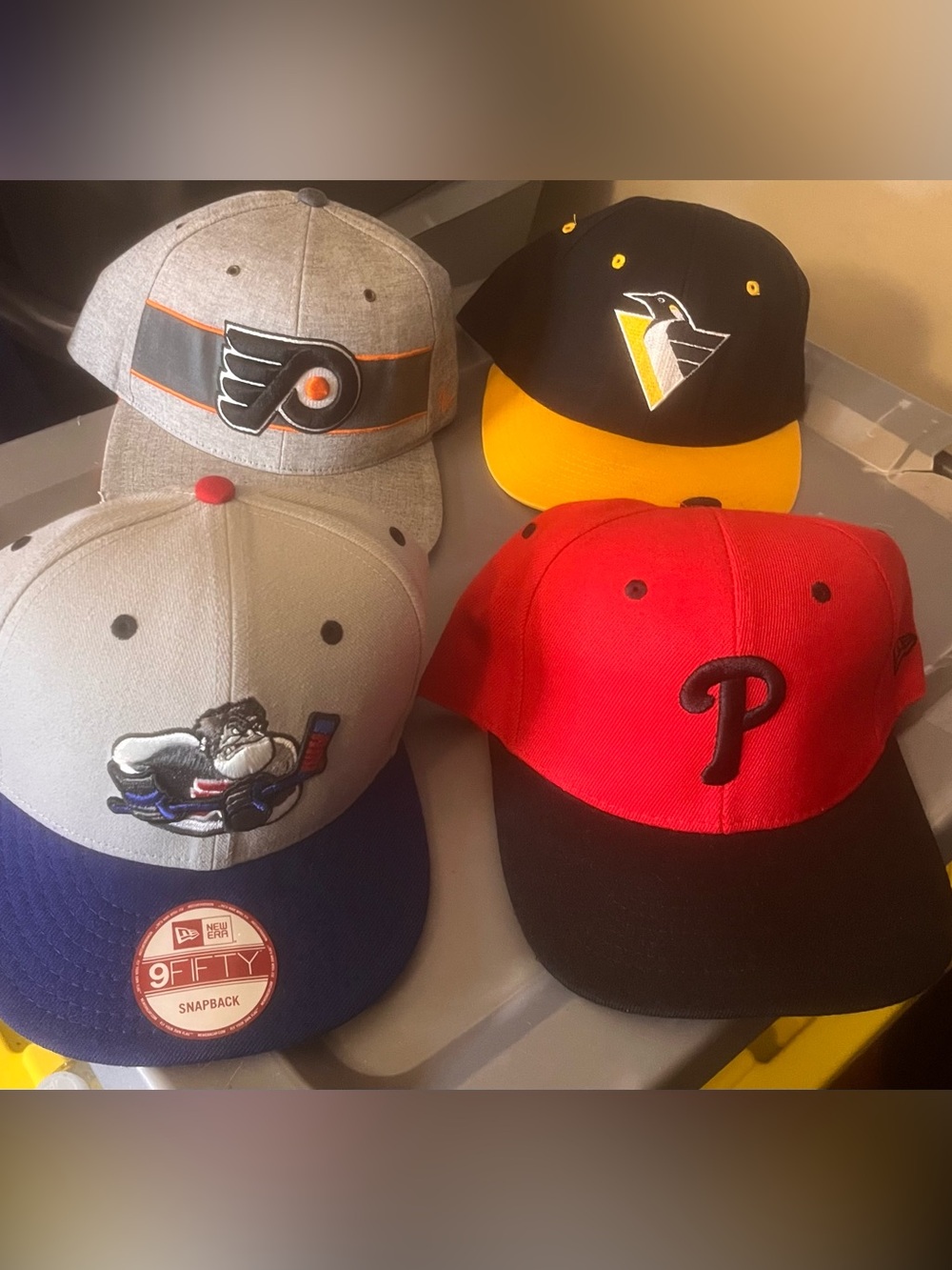 4 New Era Philadelphia Flyers NHL Hockey Snapback hat bundle phillies penguins
